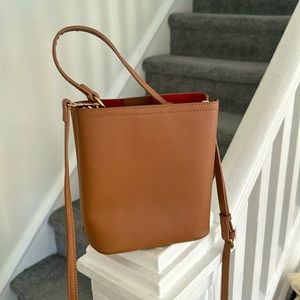 Brown Faux Leather Handbag